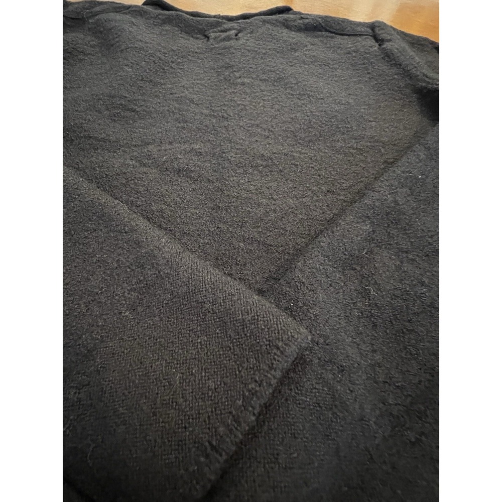 Hannes Roether Black Wm's Virgin Wool Sweater Size XS Rolled Hem Collar - Picture 13 of 15